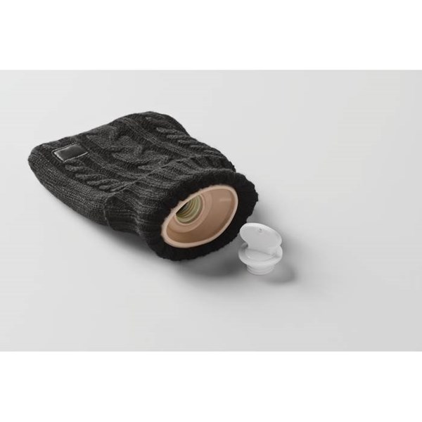 Obrázky: Termofor, ohrievací pletený vankúšik 400 ml,čierny, Obrázok 4
