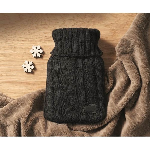 Obrázky: Termofor, ohrievací pletený vankúšik 400 ml,čierny, Obrázok 6
