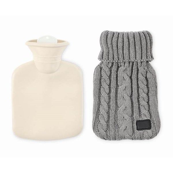 Obrázky: Termofor, ohrievací pletený vankúšik 400 ml, šedý, Obrázok 2