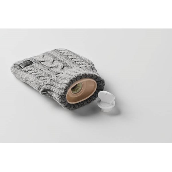 Obrázky: Termofor, ohrievací pletený vankúšik 400 ml, šedý, Obrázok 4