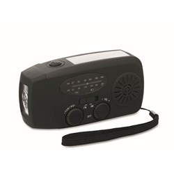Obrázky: Prenosné rádio s LED baterkou, čierna