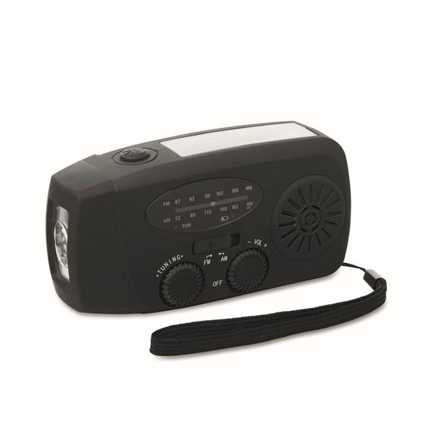 Obrázky: Prenosné rádio s LED baterkou, čierna