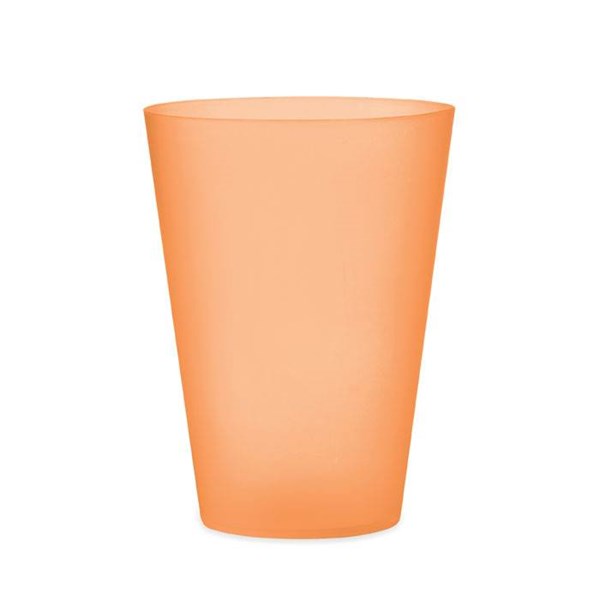 Obrázky: Oranžový kelímok 300ml z mat. PP na opak. použitie