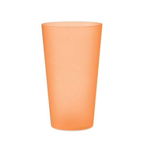 Obrázky: Oranžový kelímok 500ml z mat. PP na opak. použitie