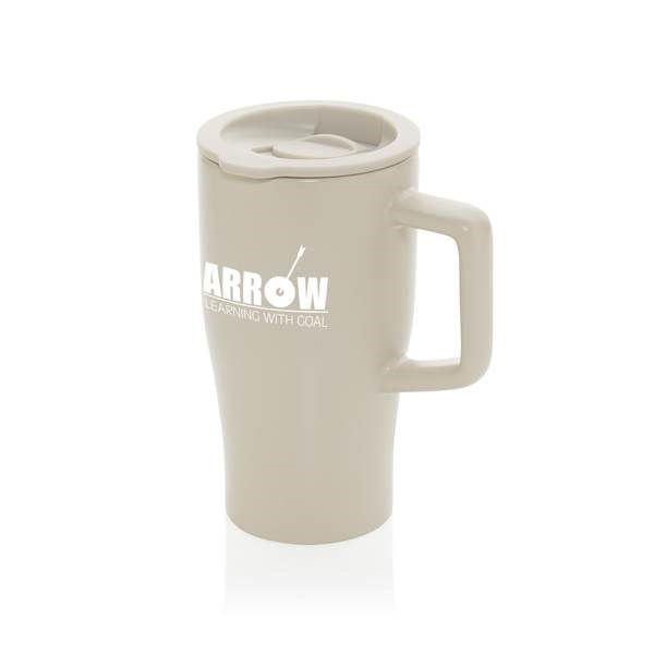 Obrázky: Keramický hrnček 490ml s rukoväťou, béžová, Obrázok 3
