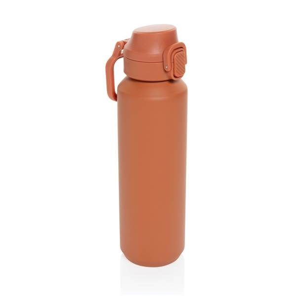 Obrázky: Uzamykateľná nerez športová fľaša 600ml, oranžová