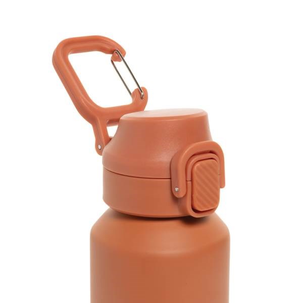 Obrázky: Uzamykateľná nerez športová fľaša 600ml, oranžová, Obrázok 2