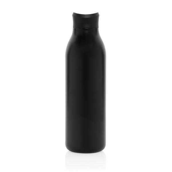Obrázky: Čierna fľaša na vodu 600ml, recyklovaná nerez oceľ, Obrázok 3