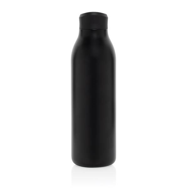 Obrázky: Čierna fľaša na vodu 600ml, recyklovaná nerez oceľ, Obrázok 4