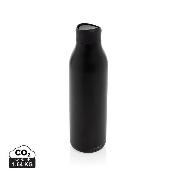 Obrázky: Čierna fľaša na vodu 600ml, recyklovaná nerez oceľ, Obrázok 15