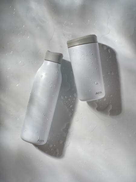 Obrázky: biela fľaša na vodu 600ml, recyklovaná nerez oceľ, Obrázok 10