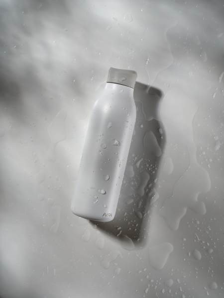 Obrázky: biela fľaša na vodu 600ml, recyklovaná nerez oceľ, Obrázok 12