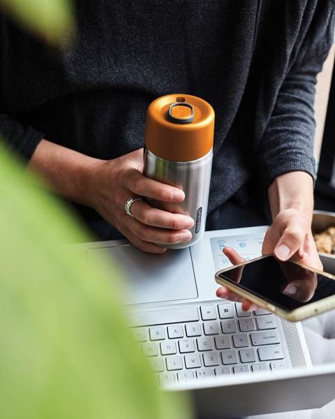 Obrázky: Nerezový termo hrnček 340ml Black+Blum, oranžová, Obrázok 6