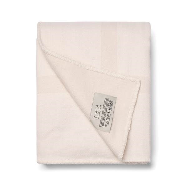 Obrázky: Deka VINGA Monogram z GRS, biela, Obrázok 3