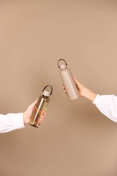 Obrázky: Termoska 600 ml z RCS recykl. ocele, béžová, Obrázok 5