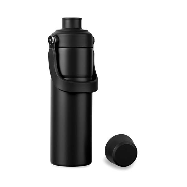 Obrázky: Termoska s rukoväťou 600 ml, nerez oceľ, čierna, Obrázok 4