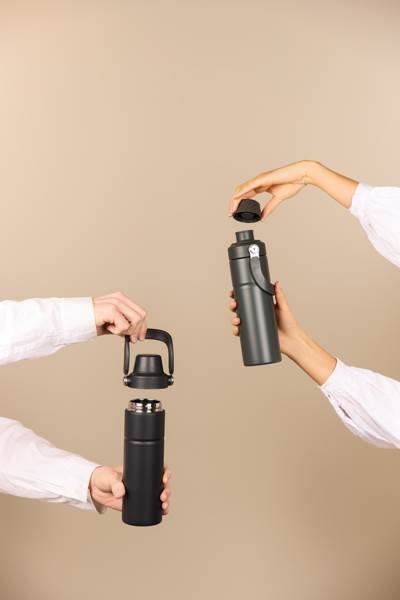 Obrázky: Termoska s rukoväťou 600 ml, nerez oceľ, zelená, Obrázok 12