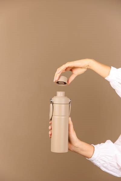 Obrázky: Termoska s rukoväťou 600 ml, nerez oceľ, béžová, Obrázok 9