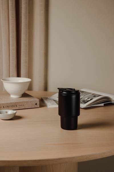 Obrázky: Termohrnček 350 ml recykl. nerez, čierna, Obrázok 12