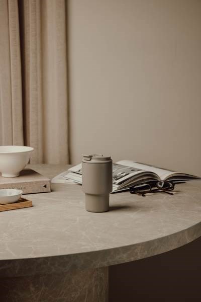 Obrázky: Termohrnček 350 ml recykl. nerez, béžová, Obrázok 6