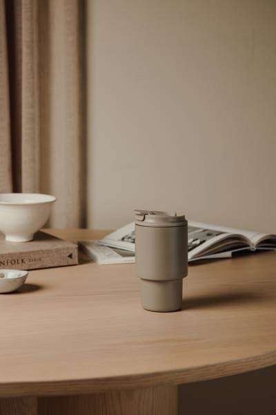 Obrázky: Termohrnček 350 ml recykl. nerez, béžová, Obrázok 9