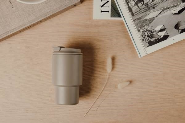 Obrázky: Termohrnček 350 ml recykl. nerez, béžová, Obrázok 13