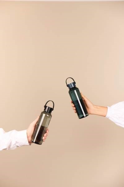 Obrázky: Transparentná čierna fľaša na vodu z RPET 550 ml, Obrázok 6