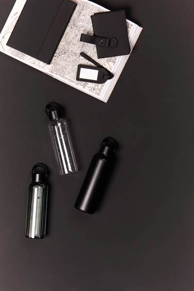 Obrázky: Transparentná čierna fľaša na vodu z RPET 550 ml, Obrázok 9