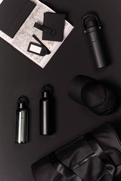 Obrázky: Transparentná čierna fľaša na vodu z RPET 550 ml, Obrázok 10