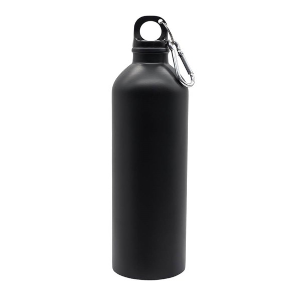 Obrázky: Fľaša 800 ml, nerez oceľ s karabínou, čierna mat, Obrázok 2