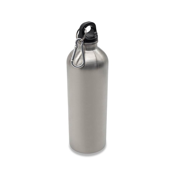 Obrázky: Fľaša 800 ml, nerez oceľ s karabínou, strieborná, Obrázok 3