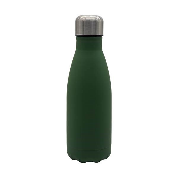 Obrázky: Tm.zelená pogum. fľaša 500ml , nerez oceľ 500 ml