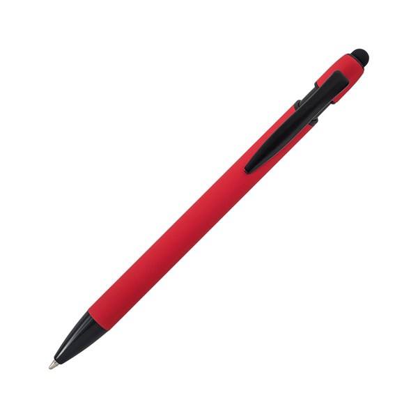 Obrázky: Červené pogum. hliník. pero,čierne dopln.+stylus, Obrázok 2