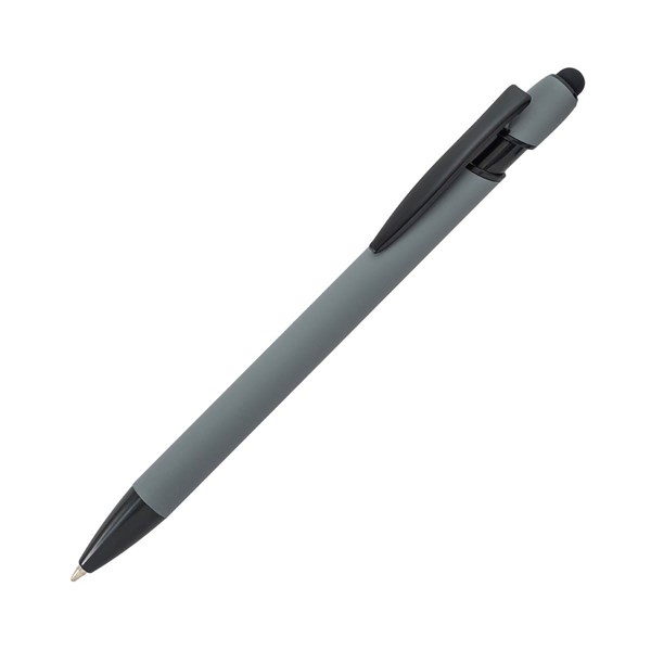 Obrázky: Šedé pogum. hliník. pero,čierne dopln.+stylus