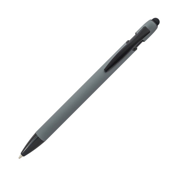 Obrázky: Šedé pogum. hliník. pero,čierne dopln.+stylus, Obrázok 2