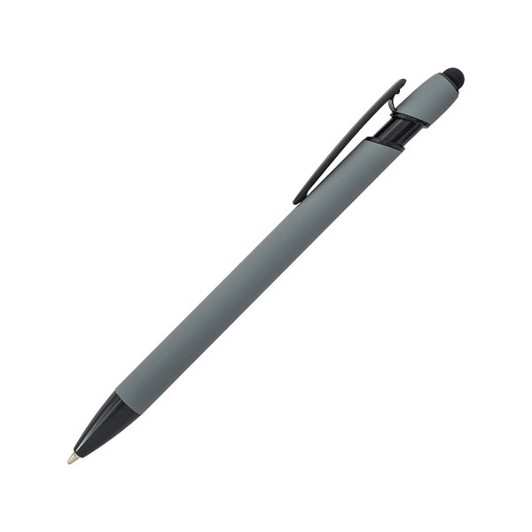 Obrázky: Šedé pogum. hliník. pero,čierne dopln.+stylus, Obrázok 3