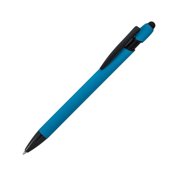 Obrázky: Modré pogum. hliník. pero,čierne dopln.+stylus