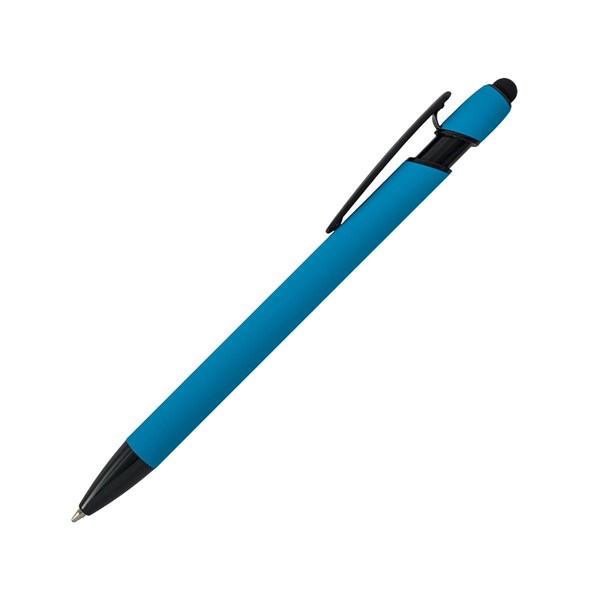 Obrázky: Modré pogum. hliník. pero,čierne dopln.+stylus, Obrázok 3