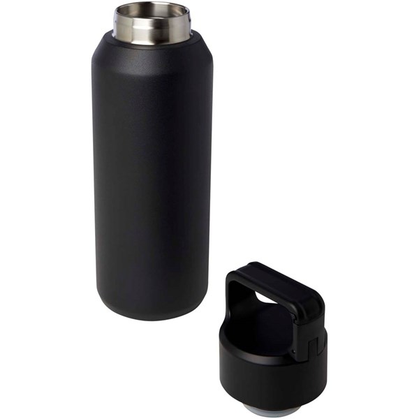 Obrázky: Nerez fľaša na vodu 600 ml, vákuov. izol., čierna, Obrázok 5
