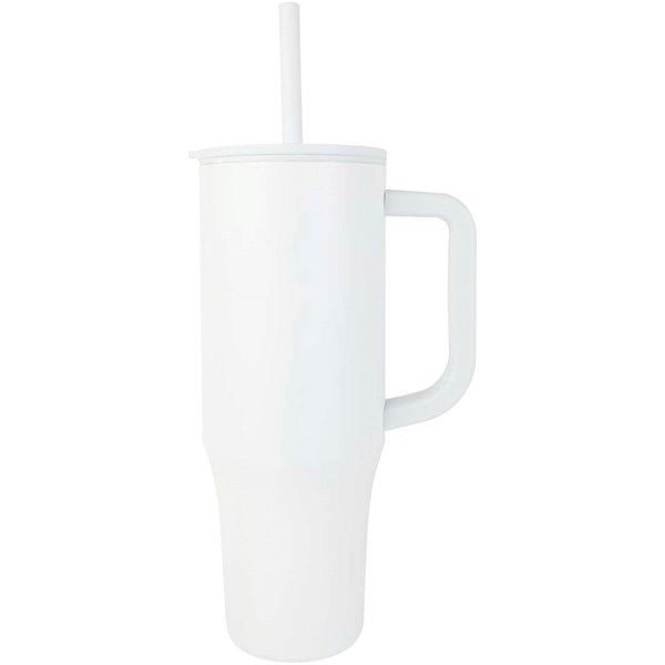 Obrázky: Termohrnček 900ml nerez/plast, sil.slamka, biela, Obrázok 7