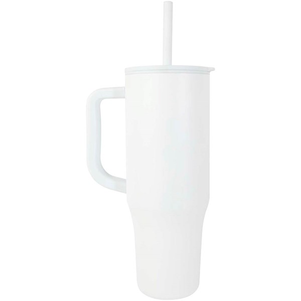 Obrázky: Termohrnček 900ml nerez/plast, sil.slamka, biela, Obrázok 8