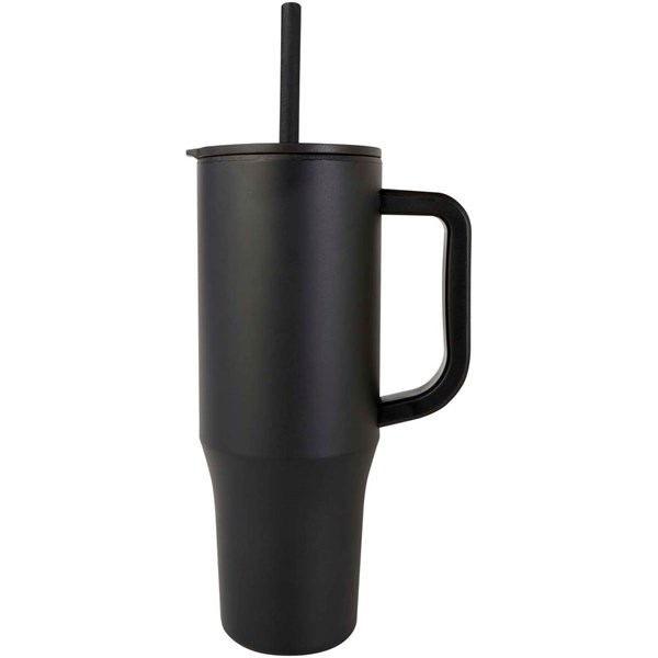 Obrázky: Termohrnček 900ml nerez/plast, sil.slamka, čierna, Obrázok 7