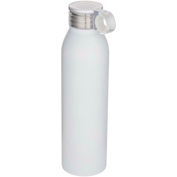Obrázky: Biela 650ml Fľaša na vodu z recykl. nerez ocele