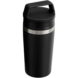 Obrázky: Cestovný nerez hrnček 350 ml, rukoväť, čierna