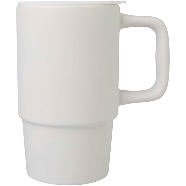 Obrázky: biely keramický hrnček 450 ml s plastovým viečkom, Obrázok 7