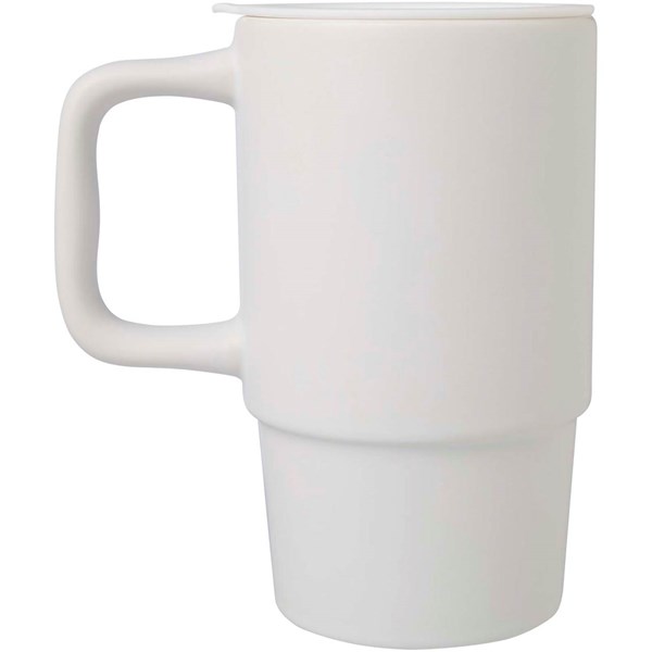 Obrázky: biely keramický hrnček 450 ml s plastovým viečkom, Obrázok 8
