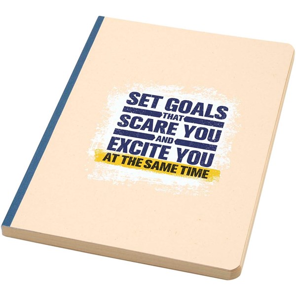 Obrázky: Zápisník A5 s mäkkou obálkou RPET, modrá, Obrázok 6