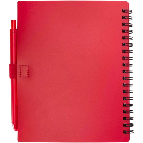 Obrázky: Červená sada zápisníku 14x17,8cm a plast.pera s MN, Obrázok 2