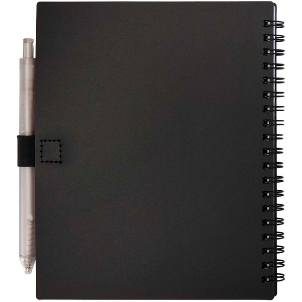 Obrázky: Čierna sada zápisníku 14x17,8cm a plast. pera s MN, Obrázok 2