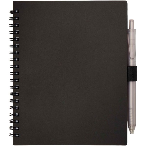Obrázky: Čierna sada zápisníku 14x17,8cm a plast. pera s MN, Obrázok 5